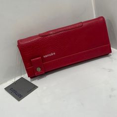 Nwt Red Leather Samsara Wallet Kate Spade Wallet Pink, Red Wallet, Brown Leather Wallet, Leather Bifold Wallet, Black Wallet, Studded Leather, Leather Wristlet, Leather Zipper, Clutch Wallet