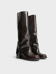 Knee-high Moto Boots For Workwear In Fall, Belt Ring, Charles Keith, Kids Sale, The Vamps, Layered Look, Belt Size, Brown Boots, Easy Wear