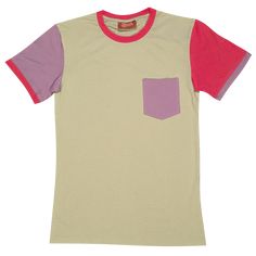 The Newer Classic Shirt - Sleepy Peach Short Sleeve Cotton Color Block Shirt, Relaxed Fit Color Block T-shirt With Crew Neck, Short Sleeve Color Block Cotton Shirt, Retro Crew Neck Top In Organic Cotton, Relaxed Fit Cotton Color Block T-shirt, Cotton Color Block T-shirt With Relaxed Fit, Retro Organic Cotton Crew Neck Top, Relaxed Fit Pink T-shirt In Organic Cotton, Casual Cotton Color Block Shirt