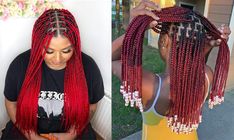 Explore the Magical World of Red Box Braids [50+ Braided Hairstyles Ideas] - Curly Craze Locs Styling, 2 Cornrow Braids, Braided Bun Styles, Black Haircuts, Male Haircuts, Five Minute Hairstyles, Hair Braid Designs, Micro Braids Hairstyles, Braids Boho