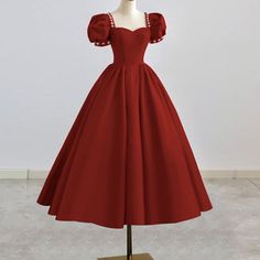 Home · Little Cute · Online Store Powered by Storenvy Wedding Dress Burgundy, Retro Prom Dress, Retro Prom, Prom Dress Red, A Line Prom Dress, Velvet Dress Long, Red Evening Dress, A Line Prom Dresses, Red Prom Dress