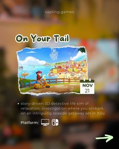 an advertisement for the game on your tail, which is being displayed in front of a phone