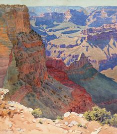 an oil painting of the grand canyon