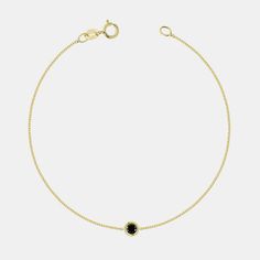 Looking great on its own or stacked and paired with other bracelets, this black diamond bracelet in 14k yellow gold is something you'll always wear! It's chic and simple in the best way possible. Elegant Black Bracelets For Everyday, Timeless Black Bracelets For Everyday, Timeless Black Everyday Bracelets, Minimalist Black Jewelry With Single Diamond, Black Diamond Round Bracelet, Elegant Bracelet With Black Diamonds, Classic Black Jewelry With Single Diamond, Elegant Black Diamond Round Bracelets, Elegant Black Diamond Round Bracelet