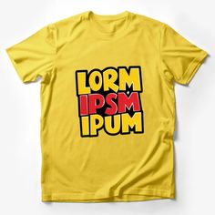 Bold Lorm Ipsum Graphic T-Shirt, Yellow and Red Text Design, Casual Streetwear, Unisex Fashion Tee Male T-Shirt Custom graphic T-Shirt.Customize your color Male T Shirt, Text Design, Casual Streetwear, Fashion Tees, Unisex Fashion, Custom Shirts, Graphic T Shirt, Graphic Tshirt, Street Wear