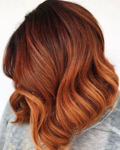 Copper Hair Shades, Rich Red Hair, Red Hair Dark Roots, Pinkish Brown Hair, Long Bob Ombre, Bright Copper Hair, Pretty Red Hair, Copper Hair Dark, Copper Hair Color Ideas