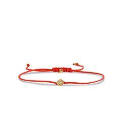 Gold & Diamond Rose Cord Bracelet - Sydney Evan Fine Jewelry Red Casual Beaded Bracelet With Adjustable Cord, Adjustable Gold Bracelet With Single Diamond, Valentine's Day Heart Bracelet With Adjustable Cord, Minimalist Red Bracelets With Adjustable Cord, Red Minimalist Bracelets With Adjustable Cord, Adjustable Red Nylon Cord Bracelet, Sydney Evan, Silk Cord, Red Silk