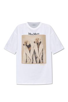 Tacco T-shirt from Max MaraComposition: 100% CottonComposition: 100% Cotton | Max Mara Women's tacco T-shirt in White | FW23/24 Oversized Tshirt Design, White Oversized Tshirt, William Wegman, Top Designer Brands, High End Fashion, Black Logo, Brown Beige, Dog Tshirt, Luxury Retail