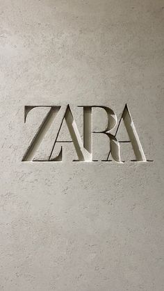 the word zara is made up of letters that spell out in different font styles