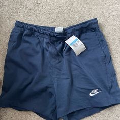 Nike Shorts, New With Tag, Never Worn Nike Blue Bottoms For Summer, Nike Short Leg Bottoms For Summer, Summer Nike Shorts, Nike Blue Shorts, Nike Blue Sporty Shorts, Nike Moisture-wicking Shorts For Loungewear, Nike Blue Sportswear Shorts, Nike Blue Activewear With Built-in Shorts, Nike Shorts