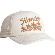 Howler Brothers Foam Dome Hat - Accessories White Country Style Trucker Hat With Curved Brim, White Country Style Trucker Hat, Country Style White Snapback Hat, Country Style Cap For Western-themed Events, Country Style Baseball Cap, Country Style Cap For Country Events, Casual Beige Hats For Western-themed Events, Country Style Adjustable Trucker Hat With Curved Brim, Vintage Rodeo Baseball Cap With Curved Brim