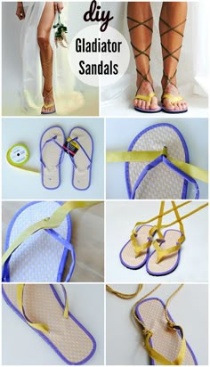 there are many different pictures of sandals that have been made to look like people's feet