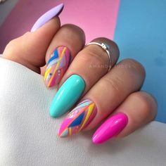 Nail Art For Beginners, Shapes And Colors, Colorful Nail Designs, Dream Nails, Fancy Nails, Dope Nails