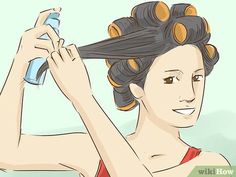 How to Use Velcro Rollers: 12 Steps (with Pictures) - wikiHow Rollers Blowout, Hair Velcro Rollers, Velcro Curlers, 90s Blowout Hair, Velcro Hair Rollers, Volume Haircut