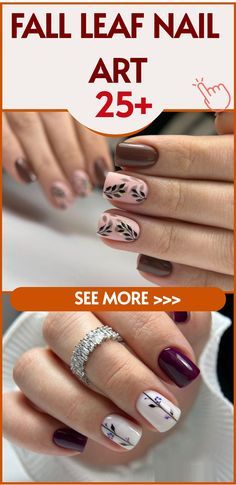 Nye Look, The Magic Of New Beginnings, Magic Of New Beginnings, Pumpkin Spice Nails, Fall Leaves Nail Art, S Nails, Matte Black Nails, Fall Manicure, Spring Nail Designs