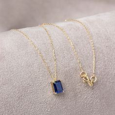 "Sapphire represents commitment in love. Our sky blue 14k solid gold sapphire necklace is a stylish jewel for you and your loved ones with its elegant design. Time to pamper yourself and your loved ones... The color of those born in September is sapphire. 🤍🤍 Special gifts for your special moments. We produce our jewelery for you in the most perfect way. 🤍🤍 All of our products are made of 14K Solid gold. FEATURES * Made to order. * Gold Color Selection: Yellow Gold, Rose Gold, White Gold * Go Safire Necklace, Sapphire Necklace With Diamond Cut For Gift, Blue Gold Necklace, Gold Sapphire Necklace, Gift Sapphire Jewelry With Diamond Cut, Diamond Cut Sapphire Necklace For Gift, Sapphire Necklace With Diamond Cut As Gift, Sapphire Diamond Cut Necklace For Gift, Dainty Sapphire Jewelry For Everyday