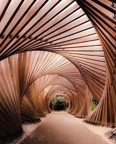 an image of a tunnel that looks like it is made out of wood