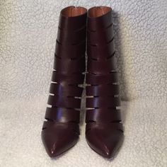 Beautiful Rebecca Minkoff Dark Saddle Brown Leather Boots With Cutout Pattern. Back Zipper. 4” Stacked Wood Heel. Size 9.5. New, Never Worn. With Original Box. Cutout Boots, Saddle Brown, Wood Heel, Brown Leather Boots, Shoes Heels Boots, Rebecca Minkoff, My Way, Shoes Women Heels, Leather Boots