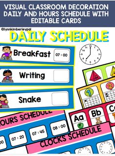 the daily schedule for students to use with their classroom's calendars and schedules