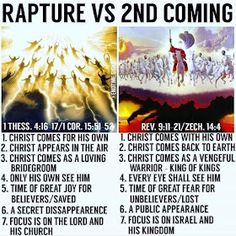 an image of rapture vs 2nd coming