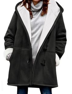 PRICES MAY VARY. Features: The sherpa jacket for women is windproof, thick and warm. The straight design is suitable for all your figures. Two slant hand pockets are great for security and hand warming. Premium Material: The winter coats for women is thicken sherpa lining,super-soft and cozy fuzzy fleece.The outer cloth is flocking leather. The soft fabric is easy to keep clean and wash. The color is not easy to fade.The women winter coats is neat and not easy to deform. Warm Design: Long sleeve Womens Winter Pants, Long Peacoat, Fleece Jackets, Pea Coats Women, Warm Cardigan, Women Hoodies, Tunic Hoodie, Long Coat Women, Hoodie Coat