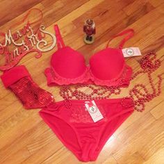 Bra And Panty Set. Lipstick Red. Bra 34c Panty M. Fitted Red Bottoms For Holiday, Red Fitted Bottoms For Holiday, Bra And Panty Set, Red Bra, Lipstick Red, Hot Mess, Bra And Panty Sets, Lady In Red, Women's Intimates