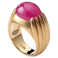 Men's ring in 18kt yellow gold set with one cabochon cut ruby 9.71 cts Size 54 Gold Ruby Ring Oval Cabochon With Polished Finish, Modern Gold Signet Ring With Cabochon, Luxury Ruby Ring Oval Cabochon Polished Finish, Yellow Gold Ruby Signet Ring With Polished Finish, Luxury Ruby Ring Oval Cabochon With Polished Finish, Modern Gold Oval Ruby Ring, Luxury Ruby Ring With Oval Cabochon And Polished Finish, Modern Oval Gold Ruby Ring, Modern Oval Ruby Ring In Gold