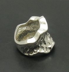 Sterling silver ring 925/1000. Stamped 925.Approximate weight 14.5 grams. Top width 2.3 cm (0.92 inches). All our jewels are made from solid sterling silver 925/1000 and are carefully crafted by hand in our family workshop. We dispatch your orders in 5 working days, worldwide and the postage is $5. We ship registered priority mail. Please allow 5-7 working days for delivery in Europe and 10-15 working days outside Europe. For any questions - please do not hesitate to contact me! Unique Polished Sterling Silver Signet Ring, Unique White Gold Sterling Silver Signet Ring, Sterling Silver Concave Dome Ring As Gift, Sterling Silver Concave Ring Stamped 925, Hallmarked Sterling Silver Wide Band Ring, Formal Sterling Silver Wide Band Ring, Oval Wide Band Sterling Silver Ring Gift, Collectible Sterling Silver Ring With Wide Band, Hand Cast Sterling Silver Wide Band Jewelry