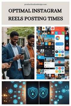 Optimal Instagram posting times with a photo of people on their phones and icons of social media apps. Privacy Settings, Medium App