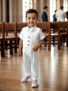 ✿ABOUT THIS SUİT ✓Introducing this luxurious four-piece set made from high-quality white cotton canvas fabric, creating a stylish and personalized ensemble for your little one's special day. ✓This set consists of white suspender pants, a vest, a matching bow tie, and a white short-sleeved cotton shirt. ✓The pants have an elastic waistband for a comfortable fit and adjustable straps to ensure the perfect fit. ✓With this set, you can create a sibling combination if you want, you can reach our girl White Cotton Sets For Baptism, White Cotton Baptism Sets, White Cotton Formal Sets, Cotton Baptism Sets, Fitted White Cotton Baptism Dress, White Fitted Cotton Baptism Dress, Fitted White Cotton Sets, White Fitted Cotton Sets, Classic White Ceremony Sets