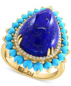 in stock Lapis Lazuli Diamond Ring, Blue Turquoise Ring In 14k Gold, Blue Turquoise 14k Gold Fine Jewelry Ring, Fine Jewelry Multi-stone Turquoise Ring In Yellow Gold, Pear Halo Ring, Pear Halo, Heirloom Jewelry, Lapis Jewelry, Lapis Lazuli Jewelry