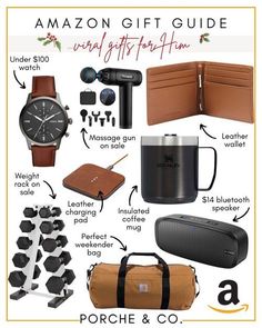 the ultimate gift guide for him and her includes gifts from amazon, watches, leather wallets