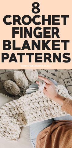 crochet finger blanket patterns with text overlay