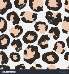 an animal print pattern with black and brown spots on white background, suitable for wallpaper or