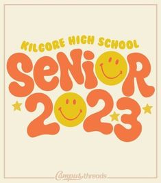 an orange and white poster with the words senior 2012