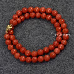 Thank you for coming in! Classic 18K solid gold necklace with Mediterranean Sardinia Coral sphere bead, no dye, 100% natural tomato red color. 49.8 grams~Our favorite color for coral! Manufactured in Italy, AAA quality! You'll get the necklace you see! SIZE of coral: Appr. 8.3mm-9mm Weight: 49.8 grams MATERIAL: 18k Solid gold, Natural coral Tomato Red Color, Solid Gold Necklace, Natural Coral, Sky Blue Topaz, Diamonds And Gold, Gold Wire, Sardinia, Wow Products, Solid Yellow