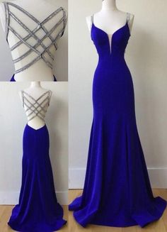 Sexy Mermaid Spaghetti Straps Royal Blue Long Prom Dress With Beading Royal Blue Formal Dresses, Blue Long Prom Dress, डिजाइनर कपड़े, Prom Dresses Long Mermaid, Royal Blue Prom Dresses, Blue Dress Formal, Elegant Prom Dresses, Blue Evening Dresses, Beaded Prom Dress