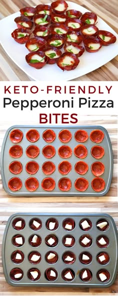 keto - friendly pepperoni pizza bites are the perfect appetizer for any party