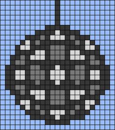 a cross - stitch pattern with a black and white skull in the center on a blue background