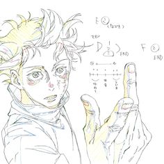 a drawing of a person holding a cell phone in front of a whiteboard with numbers on it