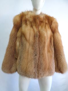 "BEAUTIFUL & VERY STYLISH NATURAL RED FOX FUR JACKET FOR WOMEN! IT IS COMPLETED WITH ROUND NECK COLLAR, FRONT HOOK & EYE CLOSURE AND HAS 2 SIDE POCKETS. THIS ITEM IS BRAND NEW,  MADE TO MEASUREMENT! AFTER BUYING THIS ITEM, IT WOULD BE VERY MUCH APPRECIATED IF YOU COULD PROVIDE YOUR HEIGHT, WEIGHT AND BUST CIRCUMFERENCE, SO WE CAN MAKE THE COAT TO YOUR SIZE. THANK YOU! :) MEASUREMENTS:   *SIZE: WILL BE MADE TO MEASUREMENT *LENGTH: 25\" *SLEEVES:AS NEEDED; MEASURED FROM THE SIDE OF THE NECK TO 2\" Long Coat Men, Fox Fur Jacket, Fox Fur Coat, Jacket For Women, Red Fox, Natural Red, Fox Fur, Neck Collar, Fur Jacket