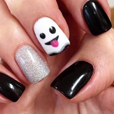 Halloween Nails For Kids Easy, Halloween Kid Nails, Halloween Kids Nails, Kids Halloween Nails Easy, Nails Hollowen, Kids Halloween Nail Designs, Kid Halloween Nails, Fall Nails For Kids, Halloween Nails Kids