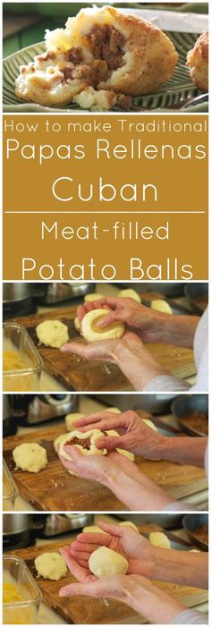 how to make traditional papaas rellenas cuban meat filled potato balls - step by step instructions