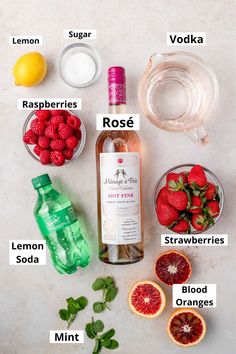 the ingredients to make this drink include raspberries, lemons, water, and vodka