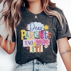 Celebrate summer getting closer with this End of Year Teacher Shirt! The perfect shirt to celebrate all your hard work and dedication throughout the school year! Find more Last Day of School Teacher shirts and gifts here: https://www.etsy.com/shop/JaxGraphicTees?ref=seller-platform-mcnav&search_query=last+day+of+school All of our adult t-shirts are Bella + Canvas 3001 Unisex shirts. They are a super soft fabric that will quickly become a go to in your wardrobe. Its lightweight and flexible mater Back To School Teacher Gift Shirt With Text Print, Fun Letter Print Shirt For Teacher Appreciation, Multicolor Letter Print Shirt For Back To School, Casual Text Print T-shirt For Daycare, School Spirit Shirt With Slogan For School, Fun Back To School Shirt With Letter Print, Fun Letter Print Shirt For Back To School, Fun Back-to-school Shirt With Letter Print, School Spirit Shirt With Slogan