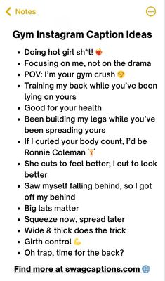 Looking for the perfect caption to go with your gym selfies and workout posts? Check out these Gym caption ideas that capture everything from motivation and hard work to those fun, sassy vibes! Whether you’re flexing after leg day, posting progress, or sharing your fitness journey, these captions will help you show off your gains and keep the energy high. Perfect for fitness lovers, gym baddies, and anyone hustling for that muscle! #GymLife #FitnessMotivation #WorkoutVibes #GymCaptions Leg Day Captions, Leg Day Quotes, Fitness Captions, Fitness Journey Quotes, Gym Captions, Fitness Instagram Accounts, Gym Selfies, After Leg Day, Of Captions