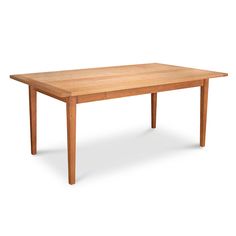 a wooden table on a white background with no one around it or the table top