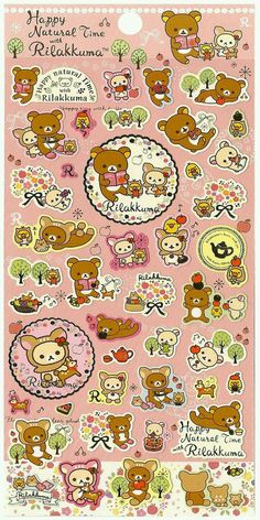 the sticker sheet has many different types of animals and flowers on it's side