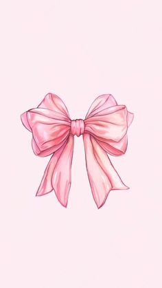 a drawing of a pink bow on a pink background