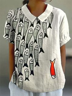 Paint Shirt, Shirt Painting, Unique Fish, Japanese Dress